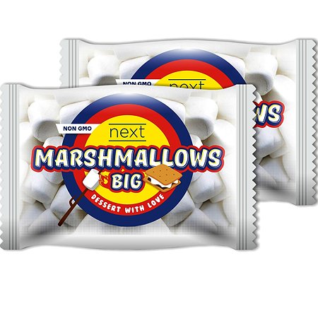 Жевательный зефир Сладкий снег Marshmallows Big со вкусом ванили 2 шт по 200 г