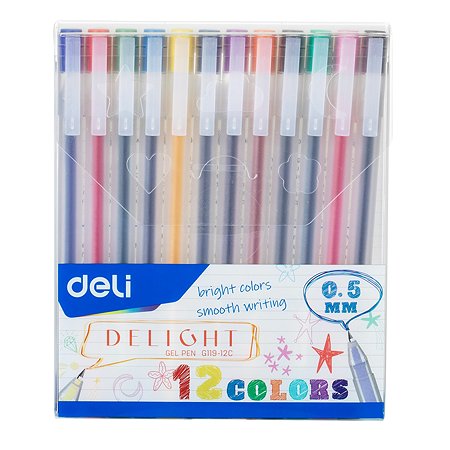 Ручки гелевые Deli EG119 12цветов 12шт 1584233 - фото 3