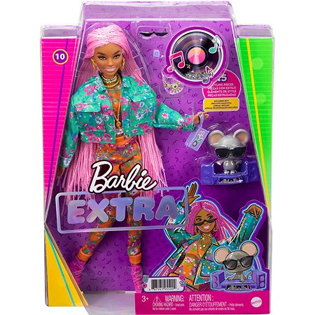 Кукла Barbie Экстра с розовыми косичками GXF09 - фото 2
