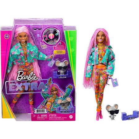 Кукла Barbie Экстра с розовыми косичками GXF09 - фото 10