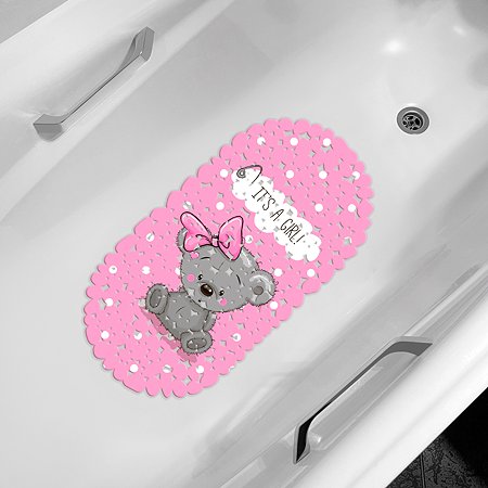 Коврик для ванны Babyton Мишка Its a Girl с присосками 7071 - фото 6