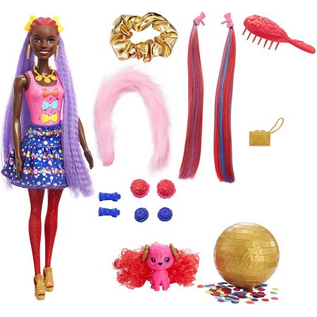 Набор Barbie Кукла из серии Блеск Сменные прически в непрозрачной упаковке (Сюрприз) HBG40 - фото 5