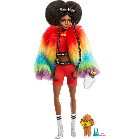 Кукла Barbie Экстра в радужном пальто GVR04 - фото 1