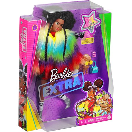 Кукла Barbie Экстра в радужном пальто GVR04 - фото 3