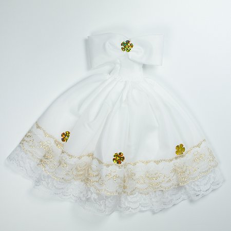 Одежда для кукол Модница Свадебное платье из шелка с фатой для куклы 29 см в ассортименте - фото 3