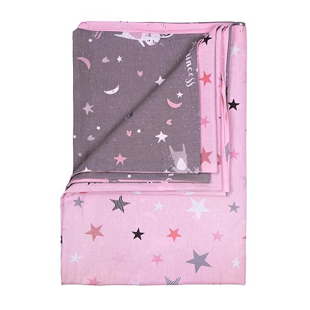 Комплект в кроватку AmaroBaby Time To Sleep Princess серый розовый 3 предмета - фото 1