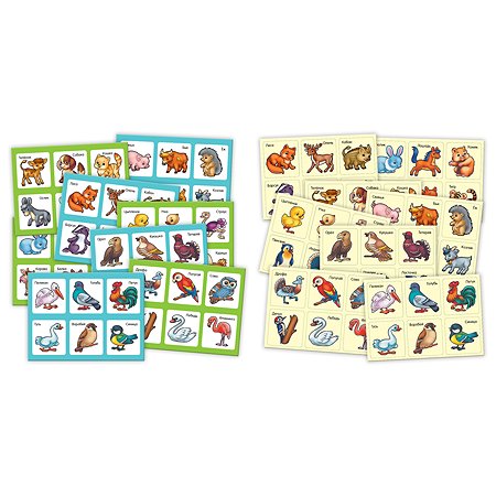 Игра развивающая Hatber Лото-Животные и птицы- 8 полей 48 карточек - фото 2