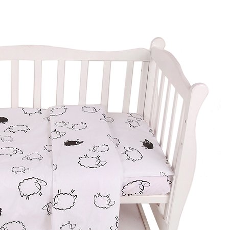 Комплект постельного белья Amarobaby Baby Boom Овечки 3предмета Белый - фото 4
