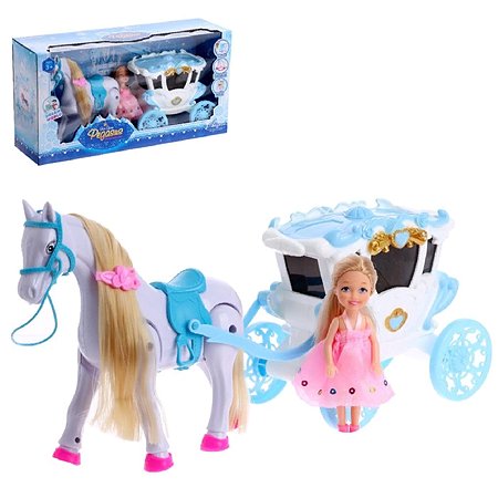 Игровой набор Avocadoffka Карета с куклой и подвижной лошадью - фото 1