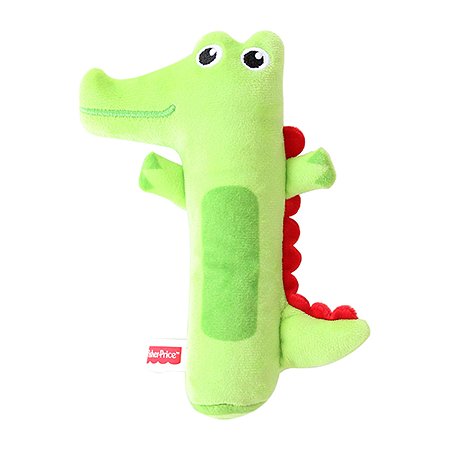 Погремушка-пищалка Fisher Price Крокодильчик развивающая мягкая игрушка для детей 0+