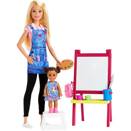 Набор  игровой Barbie Кем быть Учитель рисования Блондинка GJM29 - фото 1