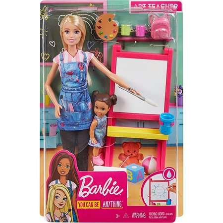 Набор игровой Barbie Кем быть Учитель рисования Блондинка GJM29 - фото 2
