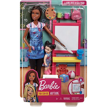 Набор игровой Barbie Кем быть Учитель рисования Брюнетка GJM30 - фото 2