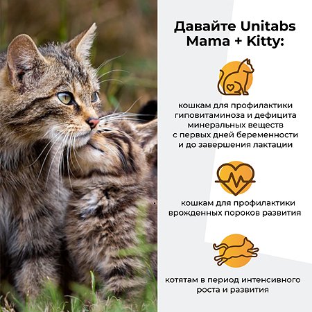 Витамины для кошек Unitabs Mama+Kitty c B9 120таблеток - фото 4