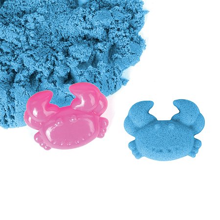Песок для лепки Юнландия кинетический синий 500г 2 формочки ведерко - фото 9