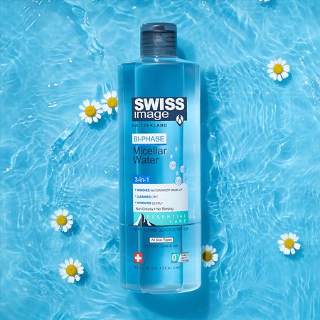 Двухфазная мицеллярная вода Swiss image для очищения кожи лица 3в1 400мл - фото 11
