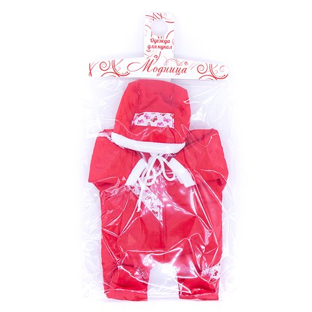 Одежда для кукол 43-48 см Модница Комбинезон прогулочный из синтепона с капюшоном для пупса 43 см с отделкой в ассортименте - фото 4