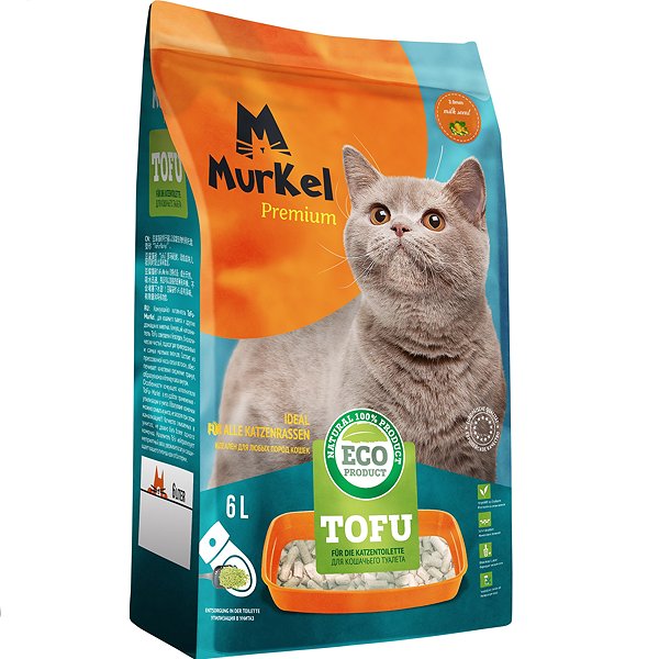 Наполнитель для кошек Murkel тофу Молоко 6 л