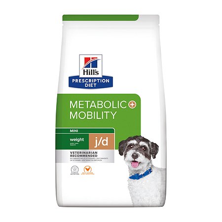 Корм для собак Hills 6кг Prescription Diet Metabolic + Mobility Mini мелких пород диетический способствует снижению веса при заболевании суставов с курицей