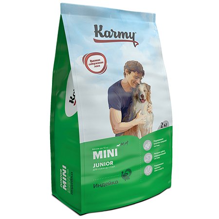 Корм для щенков Karmy 2кг Mini Junior для мелких пород индейка