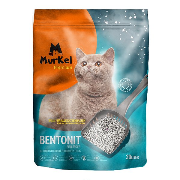 Наполнитель для кошек Murkel бентонит нейтральный 20 л