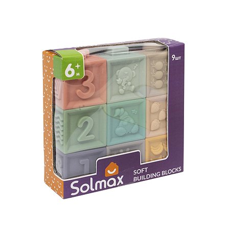 Развивающие мягкие кубики Solmax с цифрами 9 шт SM06654 - фото 5