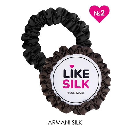 Резинки для волос LIKE SILK №2 шёлк ARMANI 2 шт шоколадный и чёрный бриллиант - фото 2