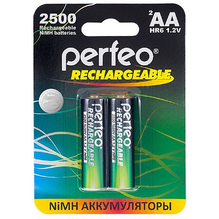 Аккумуляторные батарейки Perfeo AA2500mAh/2 штуки