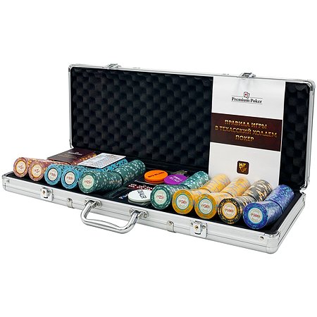 Покерный набор HitToy Casino Royal 500 фишек с номиналом в чемодане