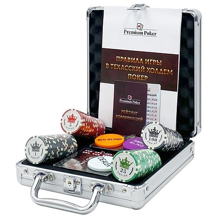 Покерный набор HitToy Empire 100 фишек с номиналом в чемодане