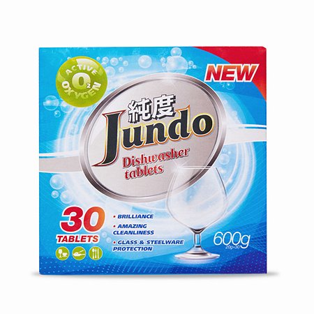 Таблетки для мытья посуды Jundo Active Oxygen 30 шт 3 в 1 без запаха с активным кислородом - фото 9