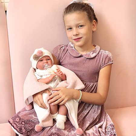 Кукла младенец Antonio Juan Роза в розовом 40 см мягконабивная - фото 3