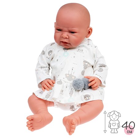 Кукла младенец Antonio Juan Роза в сером 40 см мягконабивная - фото 11