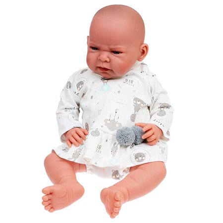 Кукла младенец Antonio Juan Роза в сером 40 см мягконабивная - фото 4