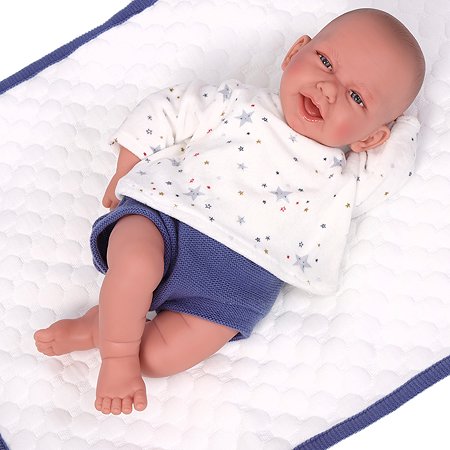Кукла младенец Antonio Juan Пол в синем 40 см мягконабивная - фото 2