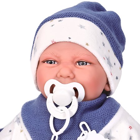 Кукла младенец Antonio Juan Пол в синем 40 см мягконабивная - фото 3