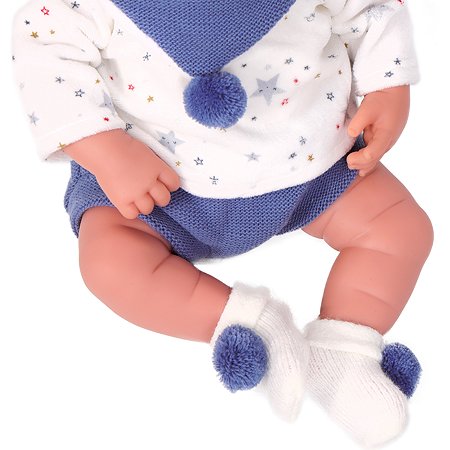Кукла младенец Antonio Juan Пол в синем 40 см мягконабивная - фото 8