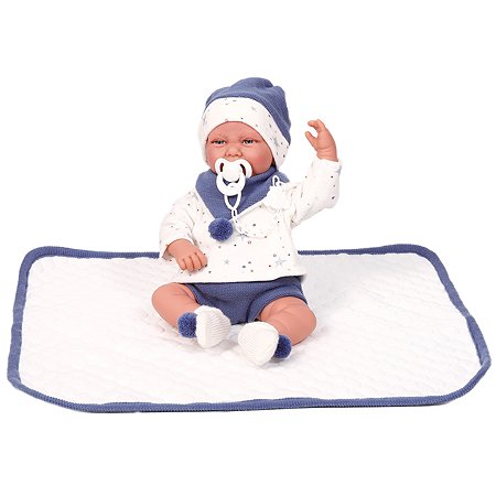 Кукла младенец Antonio Juan Пол в синем 40 см мягконабивная - фото 9