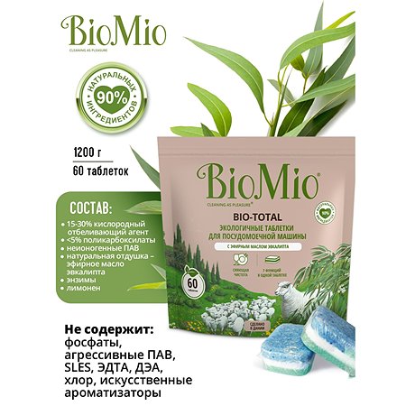 Таблетки для посудомоечной машины BioMio Bio-Total Эвкалипт 60шт - фото 6