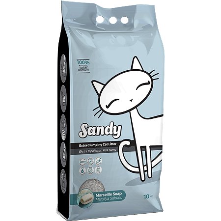 Наполнитель для кошек Sandy комкующийся с ароматом марсельского мыла 10кг