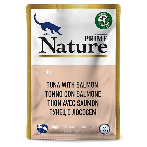 Корм для кошек Prime Nature 100г тунец с лососем в желе пауч