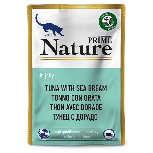 Корм для кошек Prime Nature 100г тунец с дорадо в желе пауч