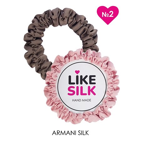 Резинки для волос LIKE SILK №2 шёлк ARMANI 2 шт розовый жемчуг и молочный шоколад - фото 2