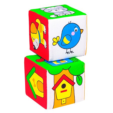 Кубики Мякиши Набор первые детские развивающие для новорожденных Чей домик мягкие подарок детям - фото 2