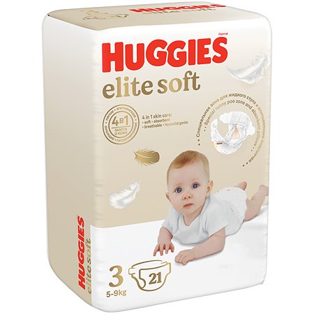 Подгузники Huggies Elite Soft 3 5-9кг 21шт - фото 3