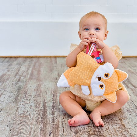 Игрушка Мякиши Детская грелка с вишнёвыми косточками Лиса для новорожденных от коликов подарок малышам - фото 2