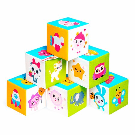 Кубики Мякиши Набор детских развивающих кубиков для малышей Малышарики Предметики мягкие подарок - фото 3