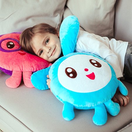 Мягкая игрушка Мякиши Большая плюшевая детская подушка обнимашка Малышарики Крошик подарок детям - фото 3