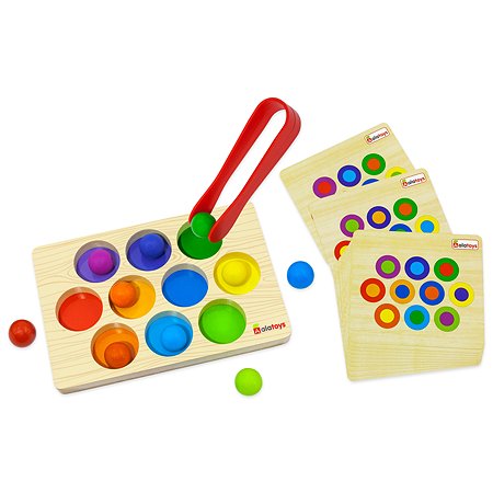 Сортер Alatoys Цветные шарики с пинцетом СОР87 - фото 2