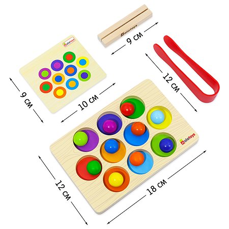 Сортер Alatoys Цветные шарики с пинцетом СОР87 - фото 4